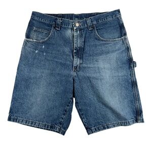 Wrangler Denim Carpenter Shorts Mens 34 x 9" Utility‎ Blue Jorts Nice Fade Y2K